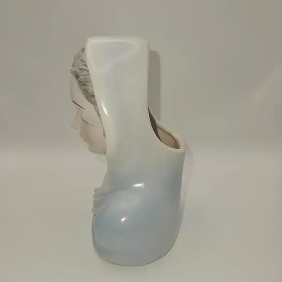 Vintage Enesco Blessed Mother Virgin Mary Madonna Planter Head Vase LARGE 7.5" - Picture 4 of 6